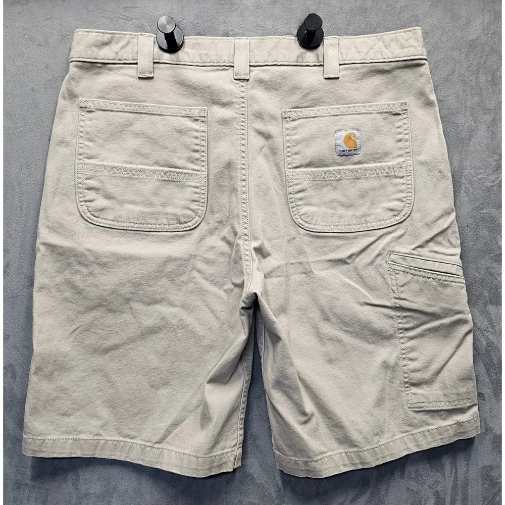 Carhartt Men 36 Relaxed Fit Canvas Work Shorts Tan Khaki Cotton Blend 102514-232
